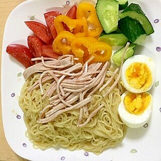 大きめ野菜の冷やし中華